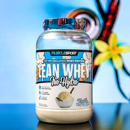 Musclesport Lean Whey Revolution™ Protein Powder - Whey Protein Isolate - Low Calorie, Low Carb, Low Fat, Incredible Flavors - 25g Protein per Scoop (2LB, Vanilla)