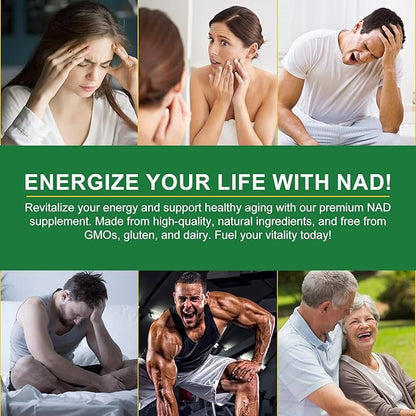 NAD Supplement, 900mg - Liposomal Nicotinamide Riboside NAD+ Supplement with Resveratrol Supports Muscle, Brain, Cellular Energy - NMN Supplement Alternative for Men and Women, 160 Capsules