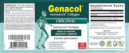 Genacol Collagen Peptides for Joint Support Premium Joint Supplement Collagen Pills | Gluten-Free Non-GMO | Colageno Hidrolizado Original 270 Capsules
