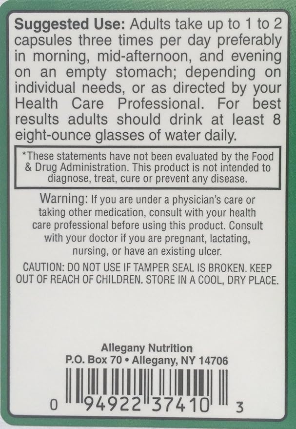 Allegany Nutrition Daily Detox - 90 Count