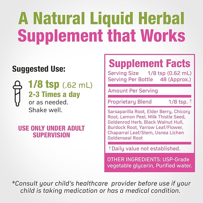 Cedar Bear Herbal Detox for Kids is a Liquid Herbal Supplement That Helps The Immune System & Protects Organs That are Often affected 1 fl oz / 30 ml