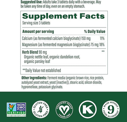 MegaFood Calcium Magnesium Supplement - with Fermented Magnesium Glycinate - Supports Bone Health & Heart Health - Calcium & Magnesium Supplement for Men & Women - Non-GMO - 60 Tabs (20 Servings)