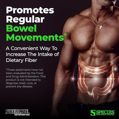 Species Nutrition Fiberlyze Fiber Supplement, Psyllium Based Soluble & Insoluble Fiber Powder for Healthy Colon, Digestive Functions (Fruit Punch, 30 Servings)