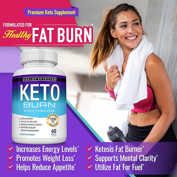 Keto Burn Pills Ketosis - 1200 Mg Ultra Advanced Natural Ketogenic Using Ketone Diet Support Energy Focus Men Women 60 Capsules