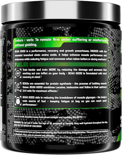 Nutrex Research - BCAA Powder 6000 Amino Acid - 6 Grams of BCAAs Amino Acids Supplement for Post Workout Recovery & Muscle Growth - Amino Energy Workout Recovery Drink (Green Apple - 30 Servings)