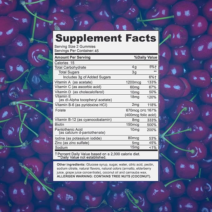 Focus Multivitamin Gummies | Flavored Vitamin Supplement | Boost Energy Levels | Support Overall Health | Daily Dietary Vitamin | 90 Ct, 45 Day Supply