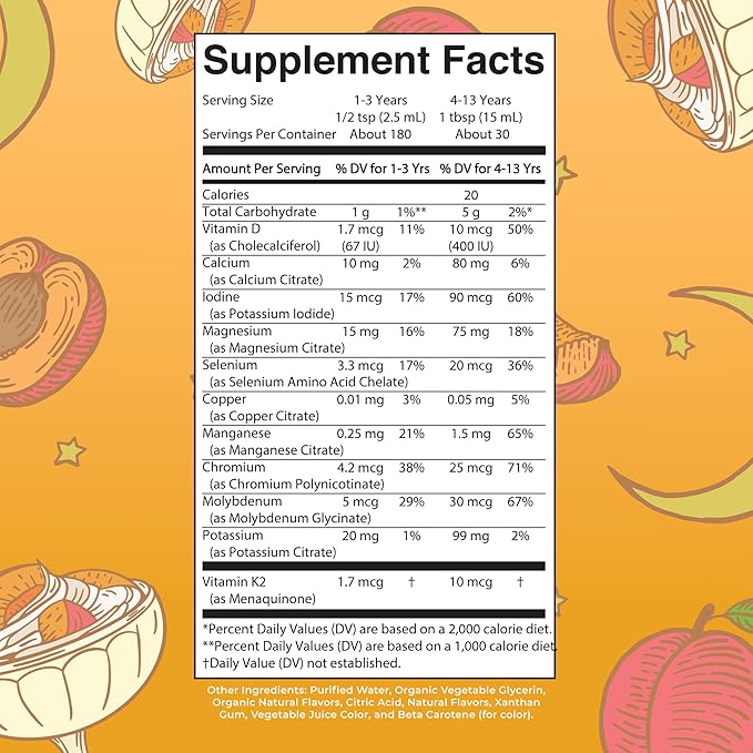Kids Liquid Nighttime Multimineral by MaryRuth's | Kids Vitamins | Bone Health | Calm Calcium Magnesium Supplement | Vegan | Sugar Free | 30-180 Servings | 15.22 fl oz