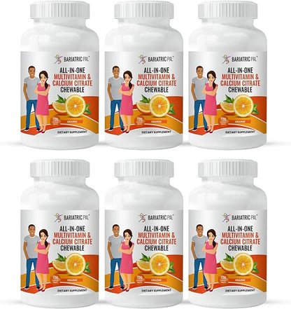 BariatricPal "All-in-ONE Chewable Multivitamin with Calcium Citrate & Iron - Orange (180-Day Supply)