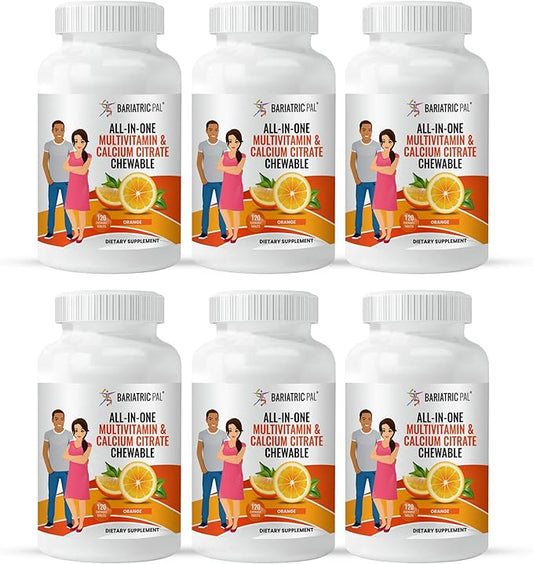 BariatricPal "All-in-ONE Chewable Multivitamin with Calcium Citrate & Iron - Orange (180-Day Supply)