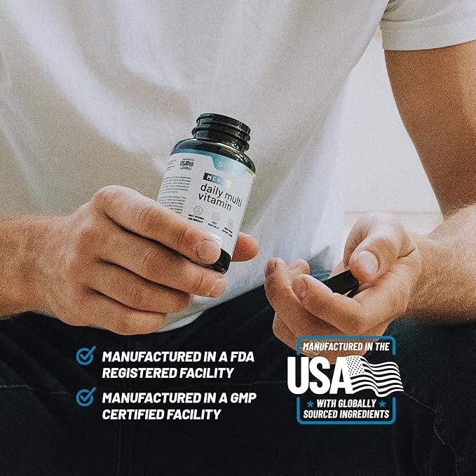 Snap Supplements Men's Multivitamins - Daily Vitamins & Minerals for Men - Vitamin D, B12, Zinc, Herbs & Vitamin C for Energy & Immune Support, Multivitamin for Men, 60 Capsules