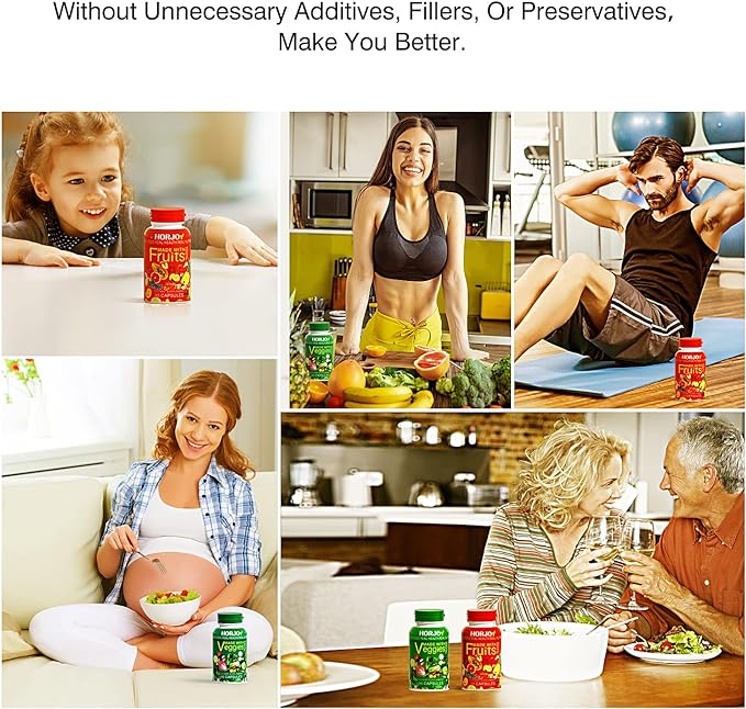 Nature Fruits and Veggies/Vitamins Supplements Dietary Nutritional Balance 90 Fruit and 90 Veggie Capsules-(Pack of 2)