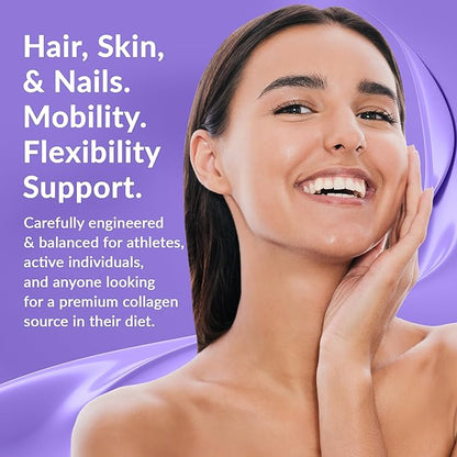 Granite Supplements Collagen Peptides Powder - Hair Skin and Nails Vitamins with Type I, II, III, V, X Hydrolyzed Collagen Peptides for Nail Growth, Bone, Joint Support Supplement for Mobility, 16oz