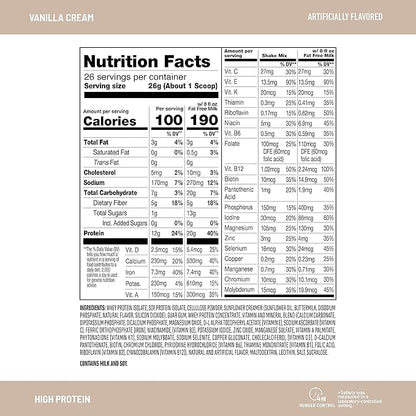 SlimFast High Protein Vanilla Bundle- 12 Count of Vanilla High Protein Meal Replacement Shakes (20g Protein) with 26 Servings of Vanilla High Protein Powder Mix (20g Protein)