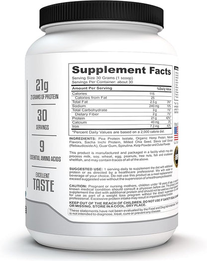 Runner Protein (Vanilla) – Plant-Based Protein Powder for Drinks & Shakes – 21g Protein with 9 Essential Amino Acids - Post-Running Workout – GMP Certified Running Supplement - 30 Servings