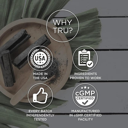 TRU Detox, Activated Charcoal, Vegan Friendly, Whole Body Natural Detox, Eliminates Bloating, Improve Skin Health, 60 Servings