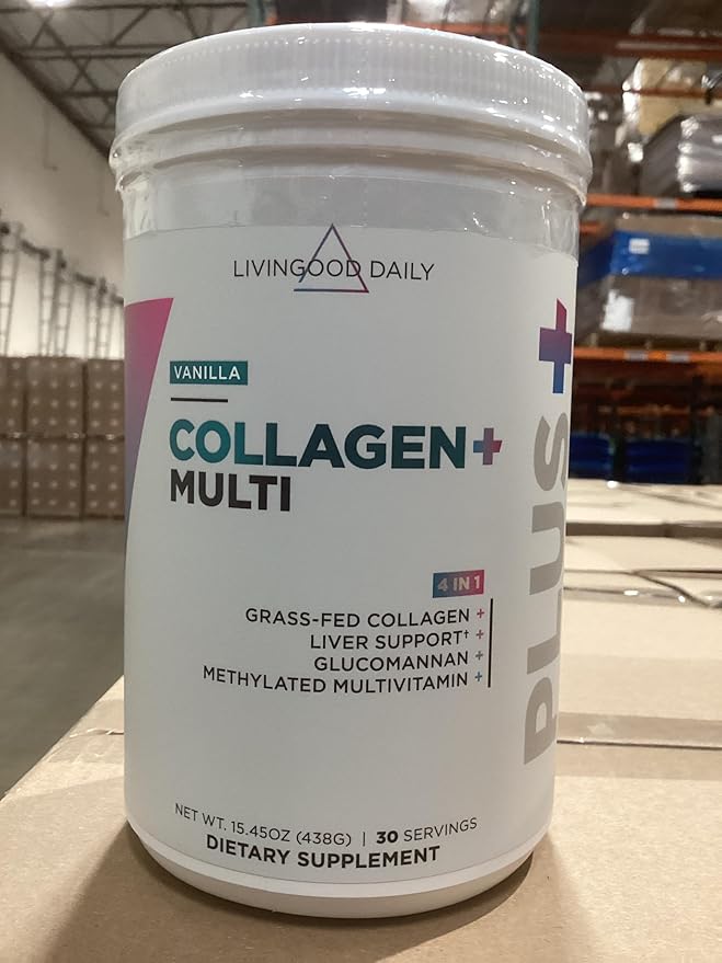 Livingood Daily Collagen Powder for Women & Men (Vanilla) - Grass-Fed Hydrolyzed Collagen Peptides, Protein & Multivitamins for Healthy Hair, Skin & Nails - Keto & Paleo, Gluten Free - 30 Servings