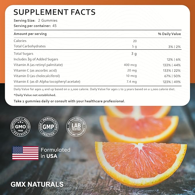 Kids Multivitamin Gummies (90 Count) | Kids Vitamins Gummies | Chewables Vitamin for Kids | Immune & Growth Support | Sugar & Gluten Free | Orange Flavour Gummies | 1 Month Supply