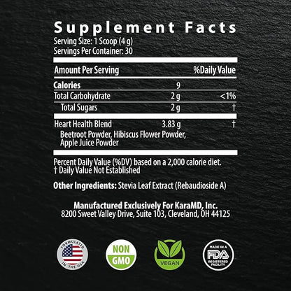 KaraMD UltraBeets - Beetroot Superfood Powder - Heart Health, Circulation & Energy Supplement - Supports Nitric Oxide Production - Cherry Apple Flavored Drink Mix - 30 Servings