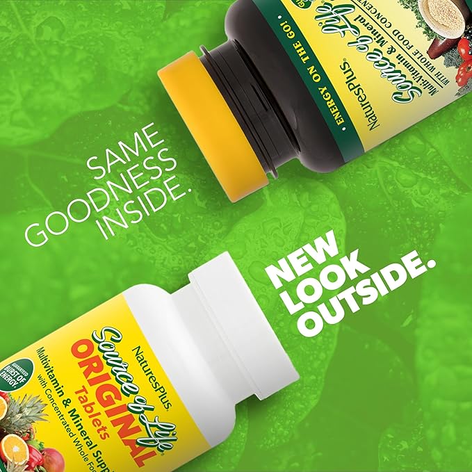 Natures Plus Source of Life - 30 Tablets - Multivitamin & Mineral Supplement - Supports Natural Energy & Overall Well-Being - Gluten Free, Vegetarian - 10 Total Servings