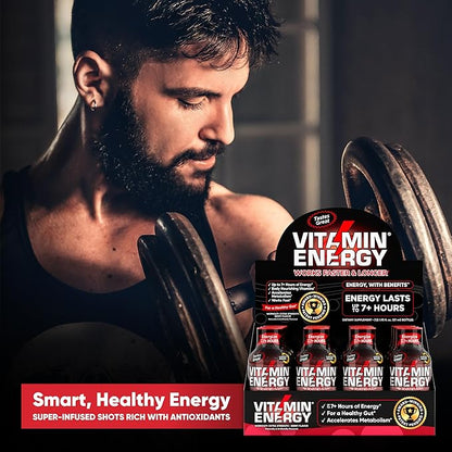 Pre Workout Vitamin Energy Drink - Keto Friendly Sugar Free Shots | Natural Clean Green Tea Caffeine with Proprietary Endurance Blend | Energize up to 7+ Hours - Berry - 1.93 Fl Oz (Pack of 12)