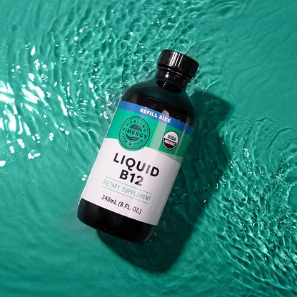Vimergy Liquid B12 Refill – Fast-Absorbing Brain Support – Energy Support Supplement – USDA Certified Organic, Vegan, Non-GMO – 240 Servings (240 mL)