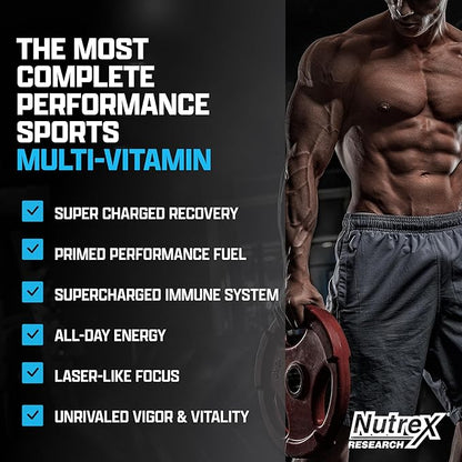 Nutrex Research Vitadapt Complete Sports Multivitamin for Men - 24 Vitamins, KSM-66 Ashwagandha and Minerals for Athletes - Mens Multivitamin (90 Capsules)