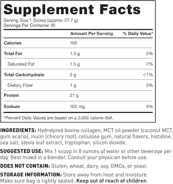 Amy Myers MD Pure Paleo Protein Powder - Clean Grass Fed Pasture Raised Protein - Hormone Free, Non-GMO, Gluten & Dairy Free - Perfect for Keto and Paleo - Vanilla Bean- 29.31 oz (831 g)