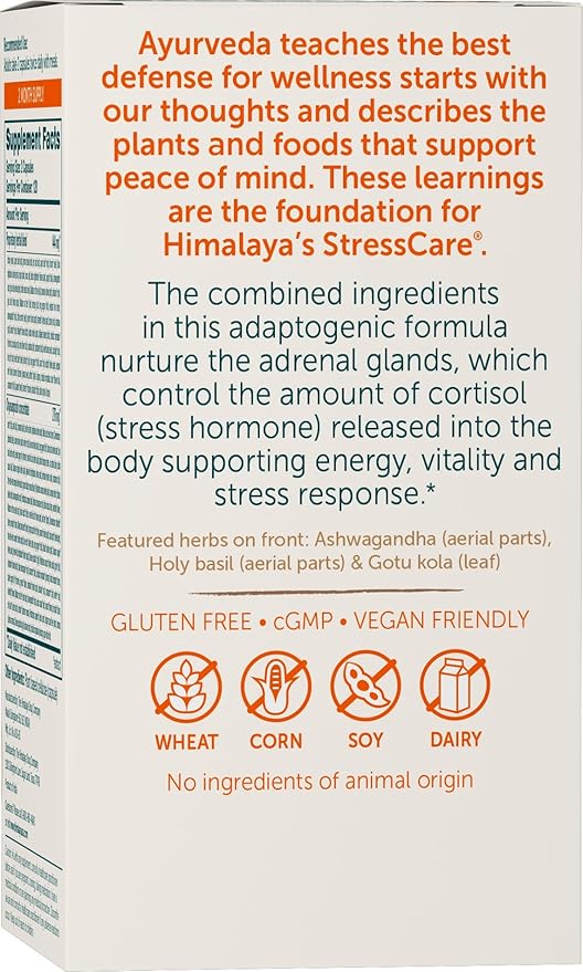 Himalaya StressCare Herbal Supplement, Supports Stress Relief, Energy Support, Relaxation, Occasional Sleeplessness, Ashwagandha, Holy Basil/Tulsi, Gotu Kola, Non-GMO, Vegetarian, 240 Capsules