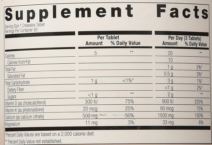 Bariatric Advantage Calcium Citrate Chewable 500 mg - for Bariatric Surgery Patients - High-Potency, Easy-Digest Tablets - Calcium Citrate - Bone Strength Supplements* - 270 Count - Chocolate