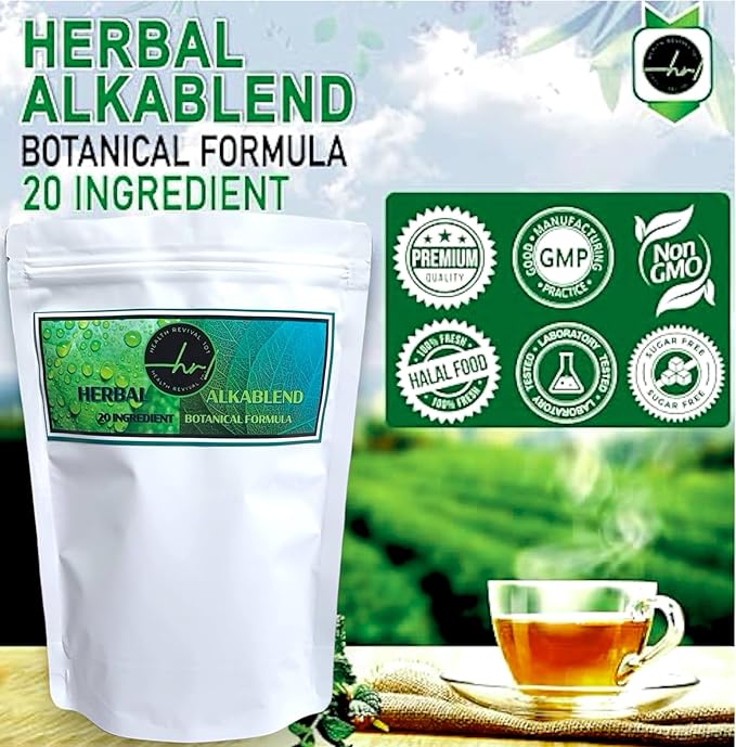 Herbal Alkablend- 20 Ingredient Tea- Holistic Wellness | Optimal Versatility in Health |Supports Immune System, Digestion, and Energy | Natural Body Cleanse and Detox