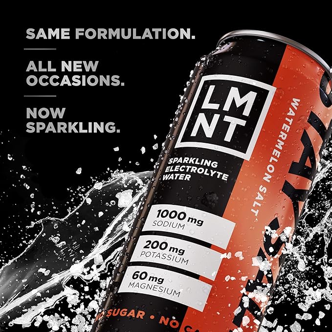 LMNT Sparkling Electrolyte Drink - Watermelon Salt | 12-Count