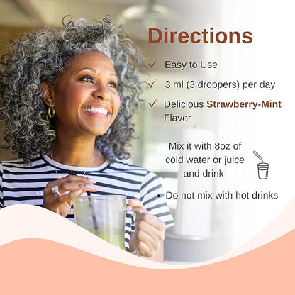 Liposomal Women's 50+ Liquid Multivitamin Drops | Non-GMO | Sugar Free | Supports Immunity, Overall Health and Energy | 30 Day Supply | 3 FL Oz (Natural Strawberry Flavor)