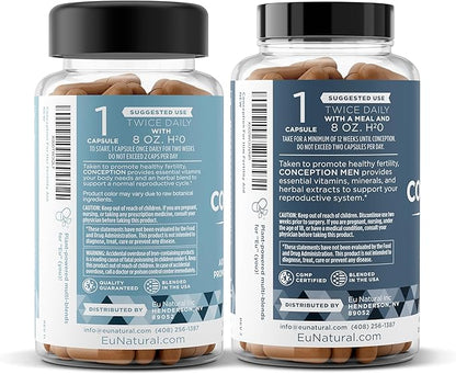 Eu Natural Conception Fertility for Her & Him Bundle - Fertility Supplements Combo for Women & Men – Prenatal Vitamins – Promote Hormone Balance, Cycle Consistency, Aid Ovulation – 120 Count
