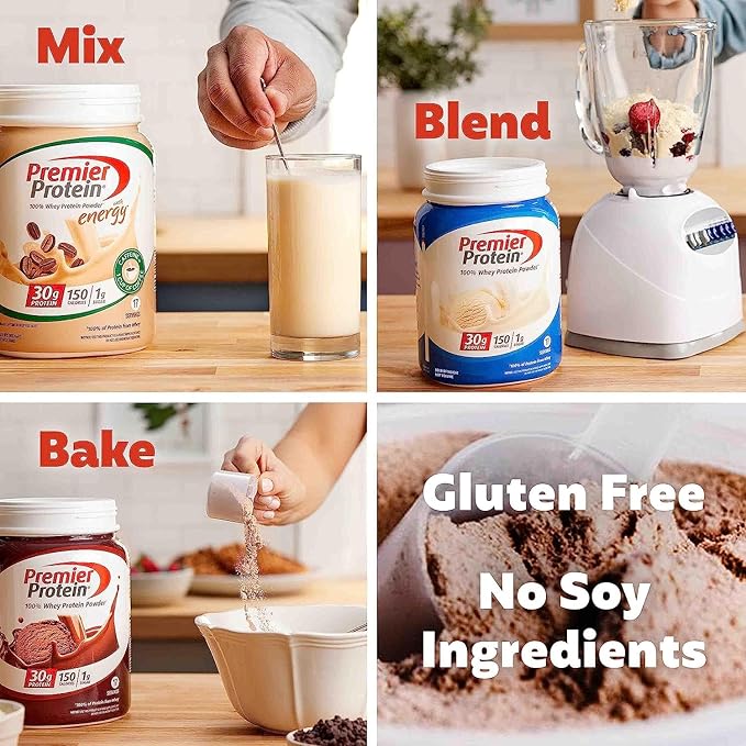 Premier Protein Powder, Chocolate Milkshake, 30g Protein, 1g Sugar, 100% Whey Protein, Keto Friendly, No Soy Ingredients, Gluten Free, 17 Servings, 24.5 Ounce (Pack of 1)