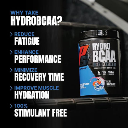 PROSUPPS HydroBCAA Essentials BCAA Powder - Pre Workout and Post Workout Drink with EAAs Amino Acid Powder for Muscle Recovery, Energy, Fat Loss and Hydration (Blue Raspberry, 30 Servings)