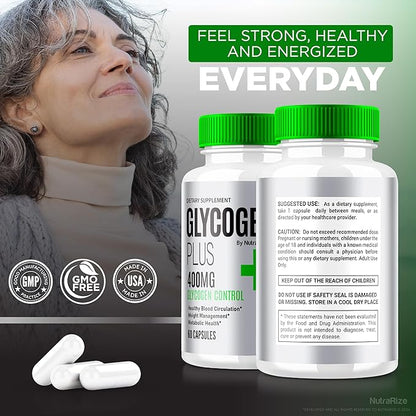 Glycogen Plus Capsules, Blood Support Supplement, All Natural Health Pills, Premium Formula for Overall Wellness, Official Glycogen + Reviews (60 Capsules)