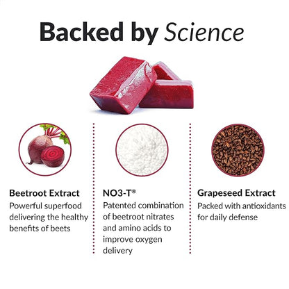 Force Factor Total Beets Soft Chews with Beetroot, Nitrates, L-Citrulline, Grapeseed Extract, and Antioxidants, Healthy Energy Supplement with Elite Ingredients, Heart Health Superfood, 60 Chews