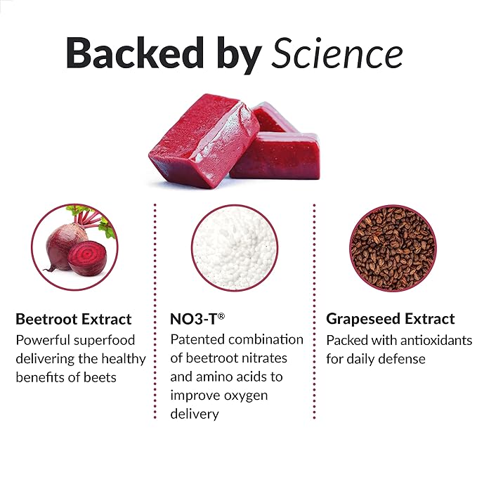 Force Factor Total Beets Soft Chews with Beetroot, Nitrates, L-Citrulline, Grapeseed Extract, & Antioxidants, Healthy Energy Supplement with Elite Ingredients for Heart, Superfood, 120 Count, 2-Pack