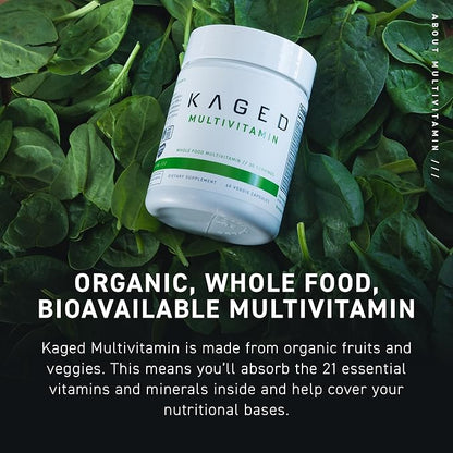 Kaged Multivitamin with Whole Foods | Organic Fruits & Veggies | Plant Based | Vegan Multivitamin for Women and Men | Vitamin C, D, E, B12 | 60 Servings