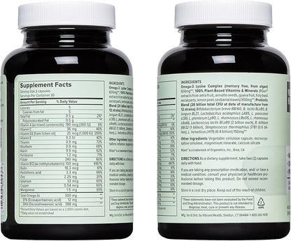 Vibrant Health, Trilogy Vegan, Probiotic Multivitamin with an Essential Blend of Omega-3 from Vegan Algal Oil, Vitamin A, B12, C, D3, E, Selenium, Magnesium & Zinc, 30 Servings