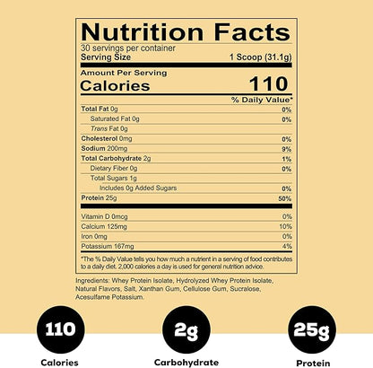 REDCON1 Isotope 100% Whey Isolate, Vanilla - Keto Friendly Whey Protein Powder - Low Carb + Sugar Free Whey Protein Isolate - Lactose Free Keto Protein Powder (30 Servings)