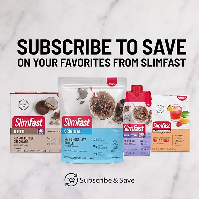 SlimFast Meal Replacement Shake, Original Strawberries & Cream, 10g of Ready to Drink Protein for Weight Loss, 11 Fl. Oz Bottle, 4 Count (Pack of 3) (Packaging May Vary)