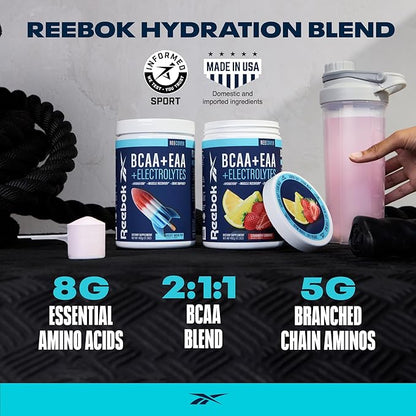 Reebok ReeCover BCAA + EAA + Electrolytes | 8g EAAs, 5g BCAAs, Hydration Matrix | Muscle Recovery, Strength | Post-Workout Support | 30 Servings | Rocket Moon Pop