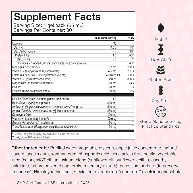 Healthycell Heart & Vascular Health - Heart Health Supplement with Resveratrol, Beet Powder, CoQ10, Omega-3 - Support Healthy Blood Pressure and Cholesterol Levels - Maximum Absorption - 30 Gel Packs