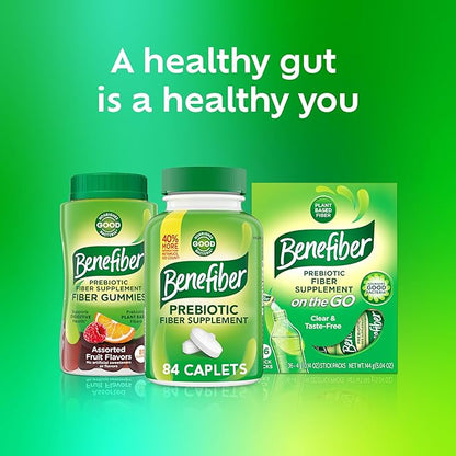 Benefiber Prebiotic Fiber Supplement Caplets, 84 Count
