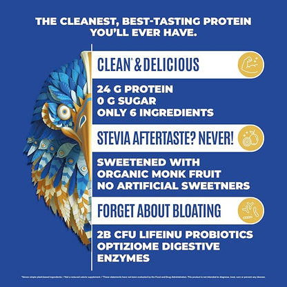 BIRDMAN Falcon Vegan Protein Powder Organic, Stevia & Sugar Free, Plant Based Protein, Low Carb, Dairy Free, Keto, Non Whey Protein, Probiotic, Pea Protein | Vanilla Flavor - 40 Servings - 2.64lb