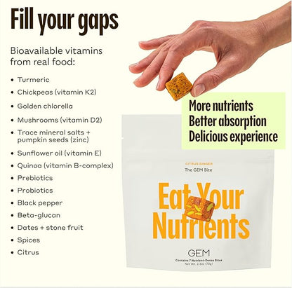 GEM Bite Complete Routine Variety Pack | Daily Multivitamin with Vitamin D, Vitamin K2 & E with Prebiotics & Probiotics (14) + Chill-Out Calm (7) & Deep Sleep Aid (7) | Soy-Free, Gluten-Free, Vegan
