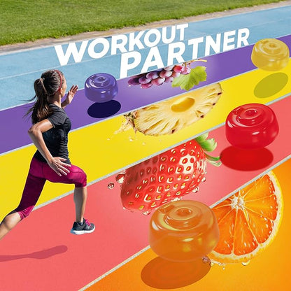 ōku Conscious Energy Gummy Snacks – Natural Caffeine from Green Tea & Yerba Mate, Vegan, Clean Ingredients, Gluten-Free, Focused Energy, Antioxidants & Fiber, Variety Pack of 8