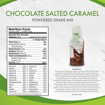 Chocolate Salted Caramel Powdered Protein Shake Mix | Meal Replacement | Support Weight Management 160 Calories, 16g Protein, 24 Vitamins & Minerals, Low Carb, Zero Trans Fat