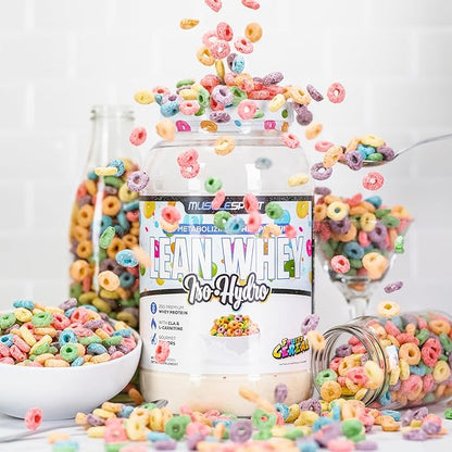 Musclesport Lean Whey Revolution™ Protein Powder - Whey Protein Isolate - Low Calorie, Low Carb, Low Fat, Incredible Flavors - 25g Protein per Scoop (2lb, Fruity Cereal)